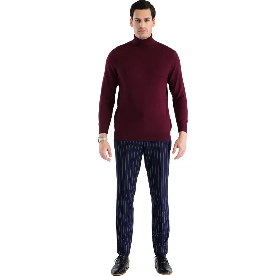 Ferrecci - Men's Pullover Turtleneck Sweater: Charcoal / Medium
