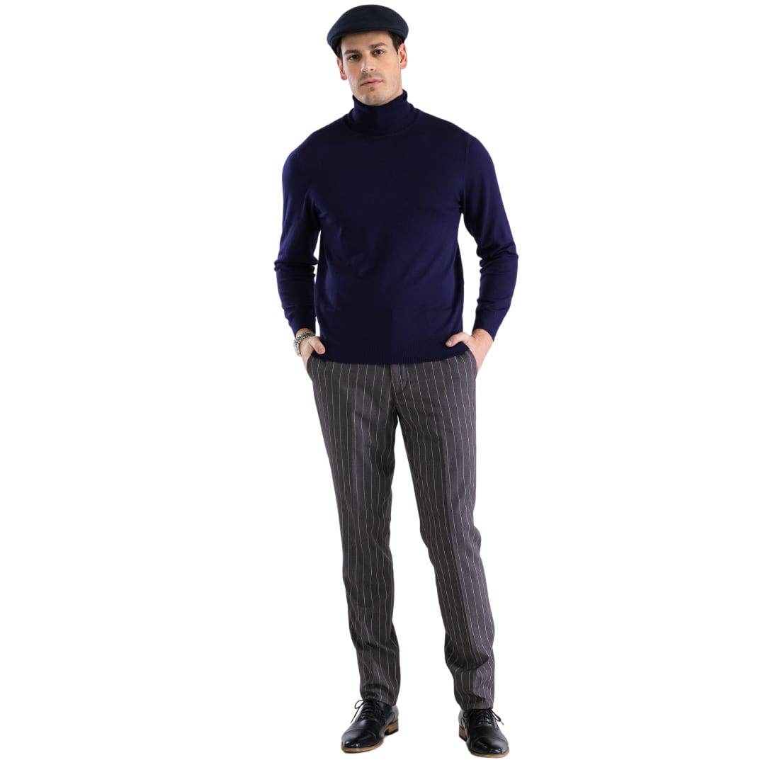 Ferrecci - Men's Pullover Turtleneck Sweater: Charcoal / Medium
