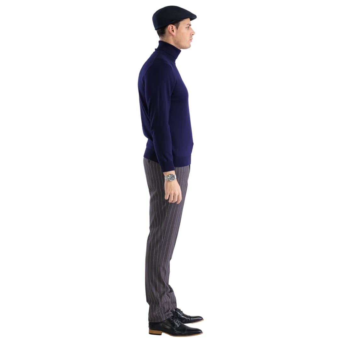 Ferrecci - Men's Pullover Turtleneck Sweater: Charcoal / Medium