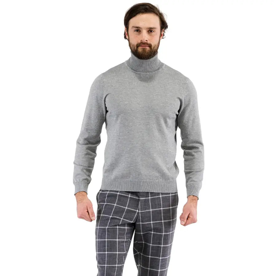 Ferrecci - Men's Pullover Turtleneck Sweater: Charcoal / Medium