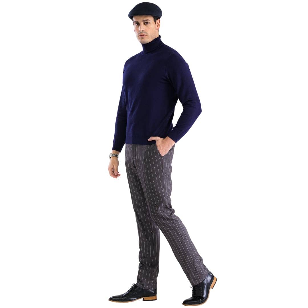 Ferrecci - Men's Pullover Turtleneck Sweater: Charcoal / Medium