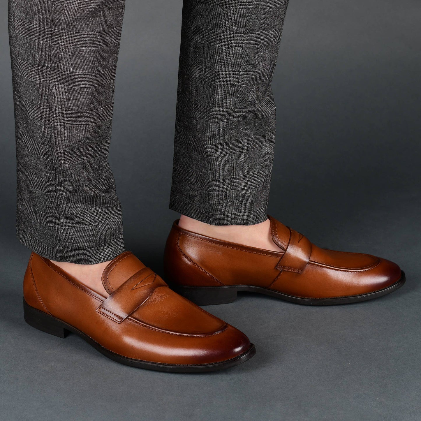 Bishop Apron Toe Penny Loafer: Grey / 10.5 / Medium