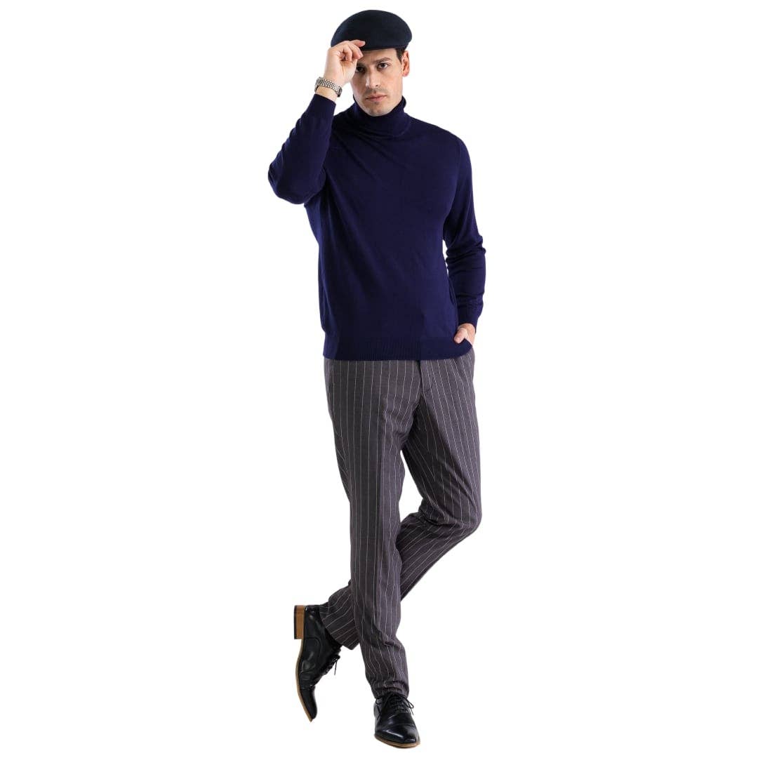 Ferrecci - Men's Pullover Turtleneck Sweater: Charcoal / Medium