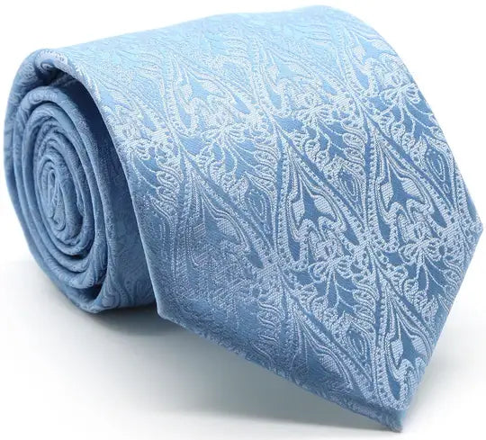 Ferrecci - Men's Business Casual Necktie & Hanky Set - GO: Blue