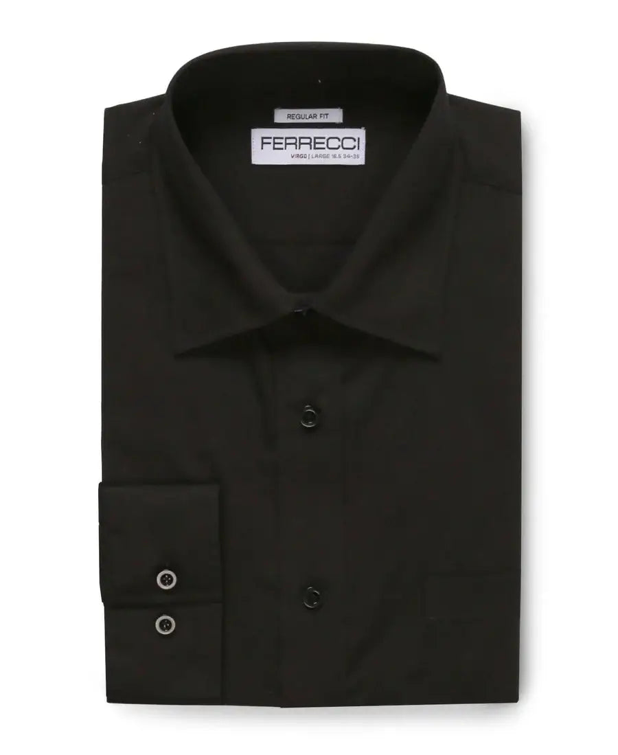 Ferrecci - Virgo Regular Fit Shirt: Black / 15.5 Medium - 34-35 Sleeve