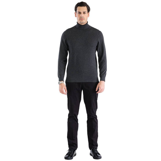 Ferrecci - Men's Pullover Turtleneck Sweater: Charcoal / Medium